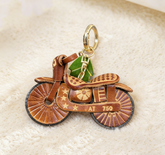 Motorcycle Leather Keychain