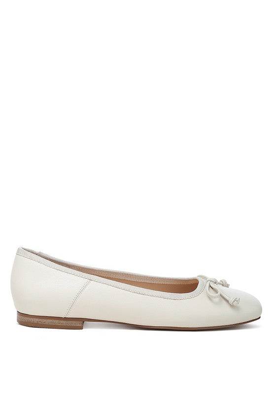 Lutten Square-Toe Bow Ballerinas