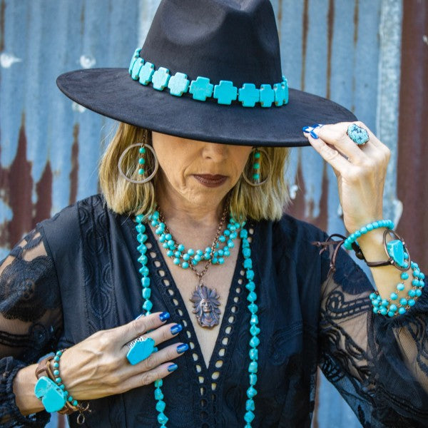 Blue Turquoise Slab Ring