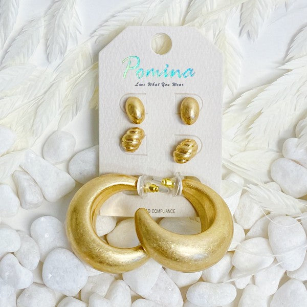 Set Of 3, Perfect Mix Hoop Earrings