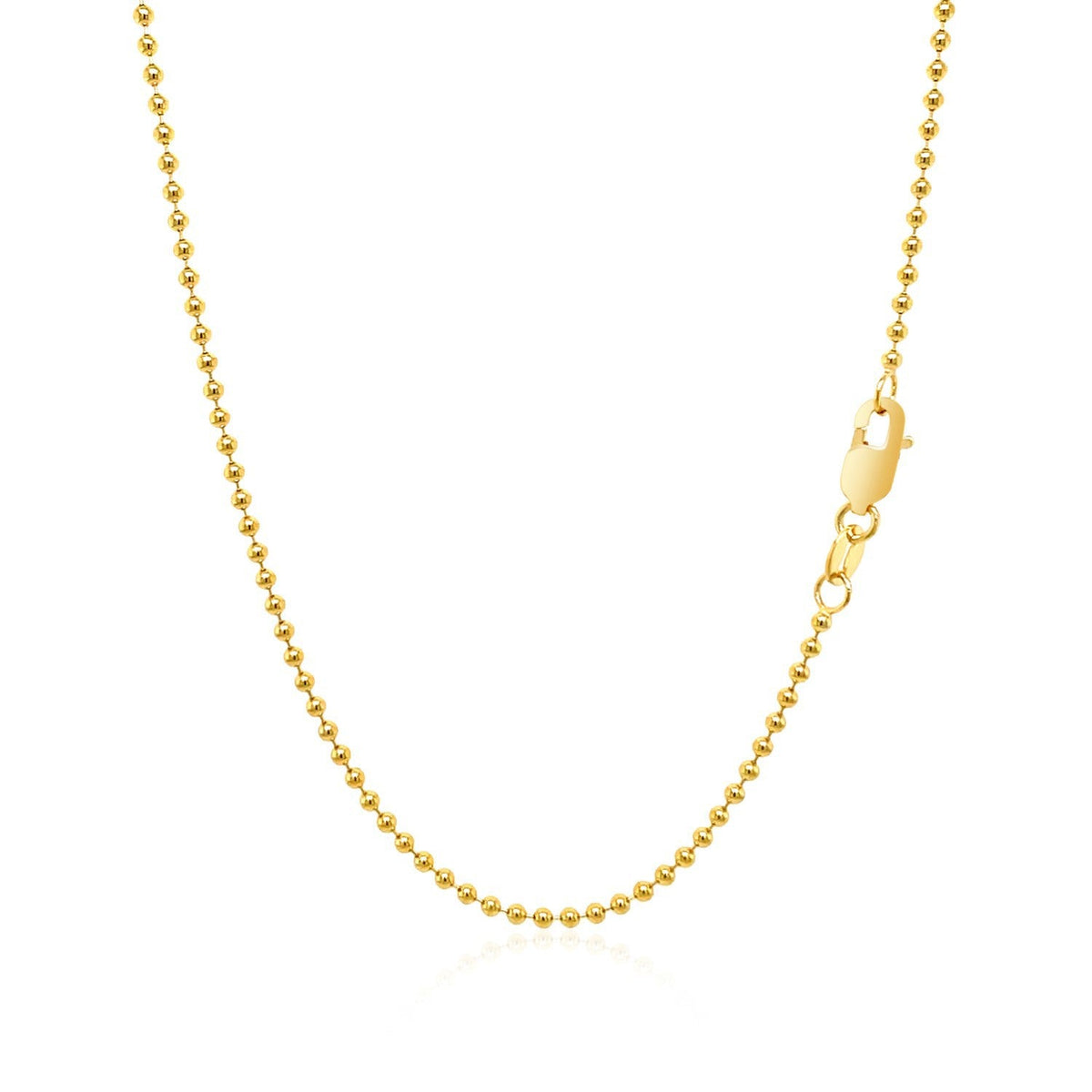 14k Yellow Gold Bead Chain 1.5mm
