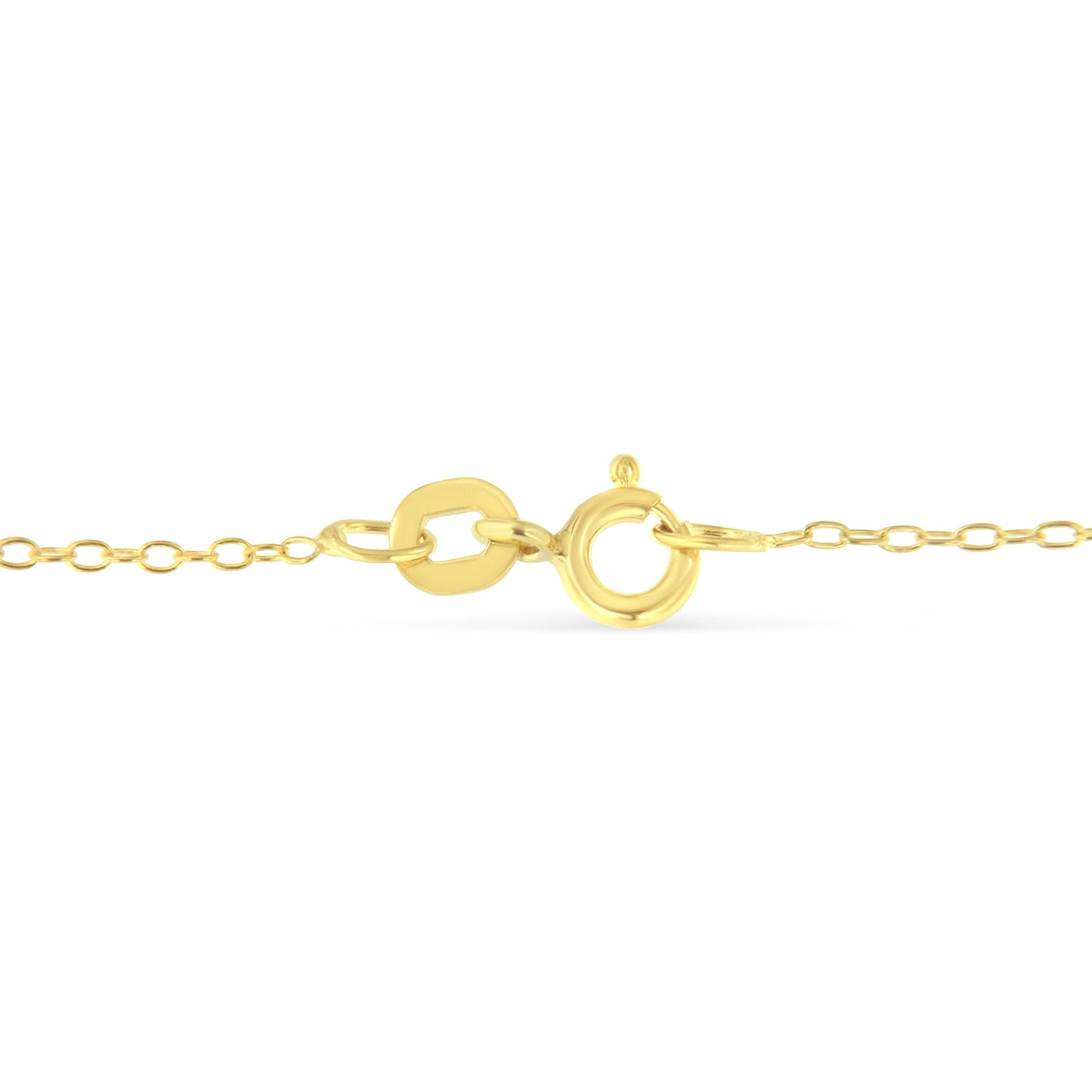 Yellow Color Plated Sterling Silver Diamond Station Necklace (1/2 cttw, K-L Color, I2-I3 Clarity)