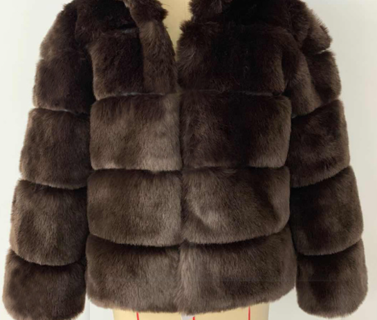 Faux Fur Coat Women Warm Slim Fit Leather Fur Coat Plus Size