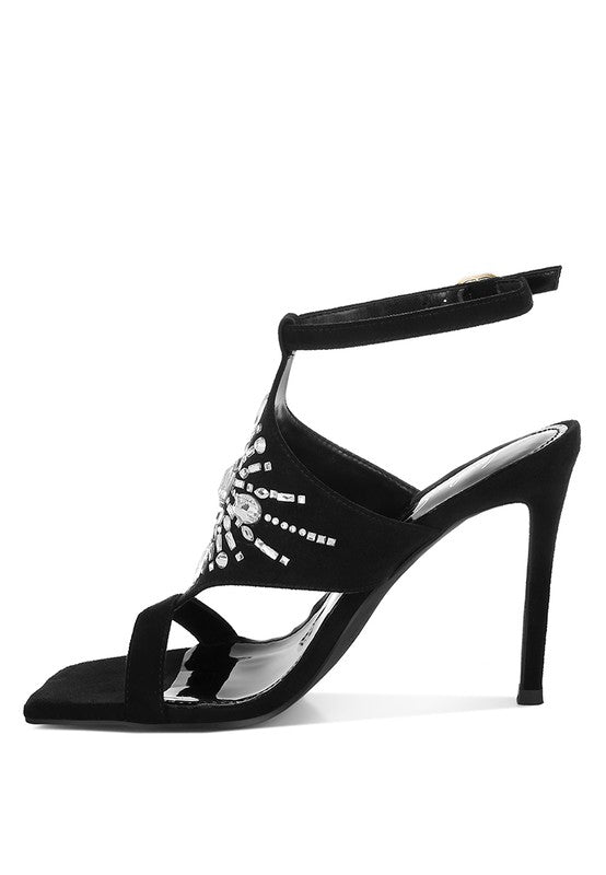 Warda Jeweled Shiny Stiletto Heels