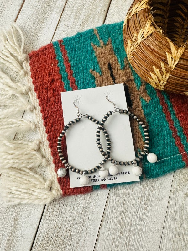 Navajo White Buffalo & Sterling Silver Pearl Beade