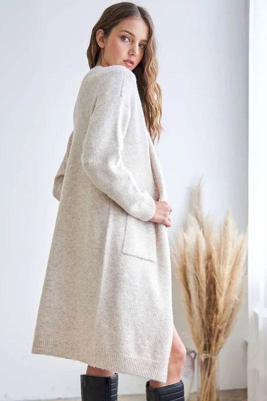 ADORA 2tone Sweater Open Cardigan