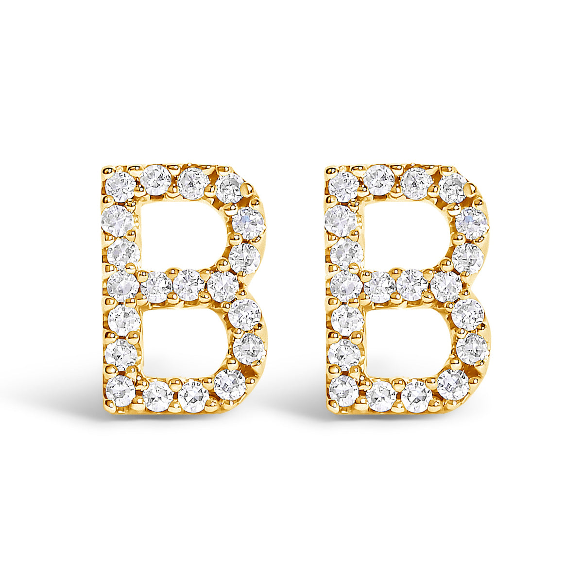 10K White Gold 1/10 Cttw Diamond Initial â€œAâ€ Stud Earring