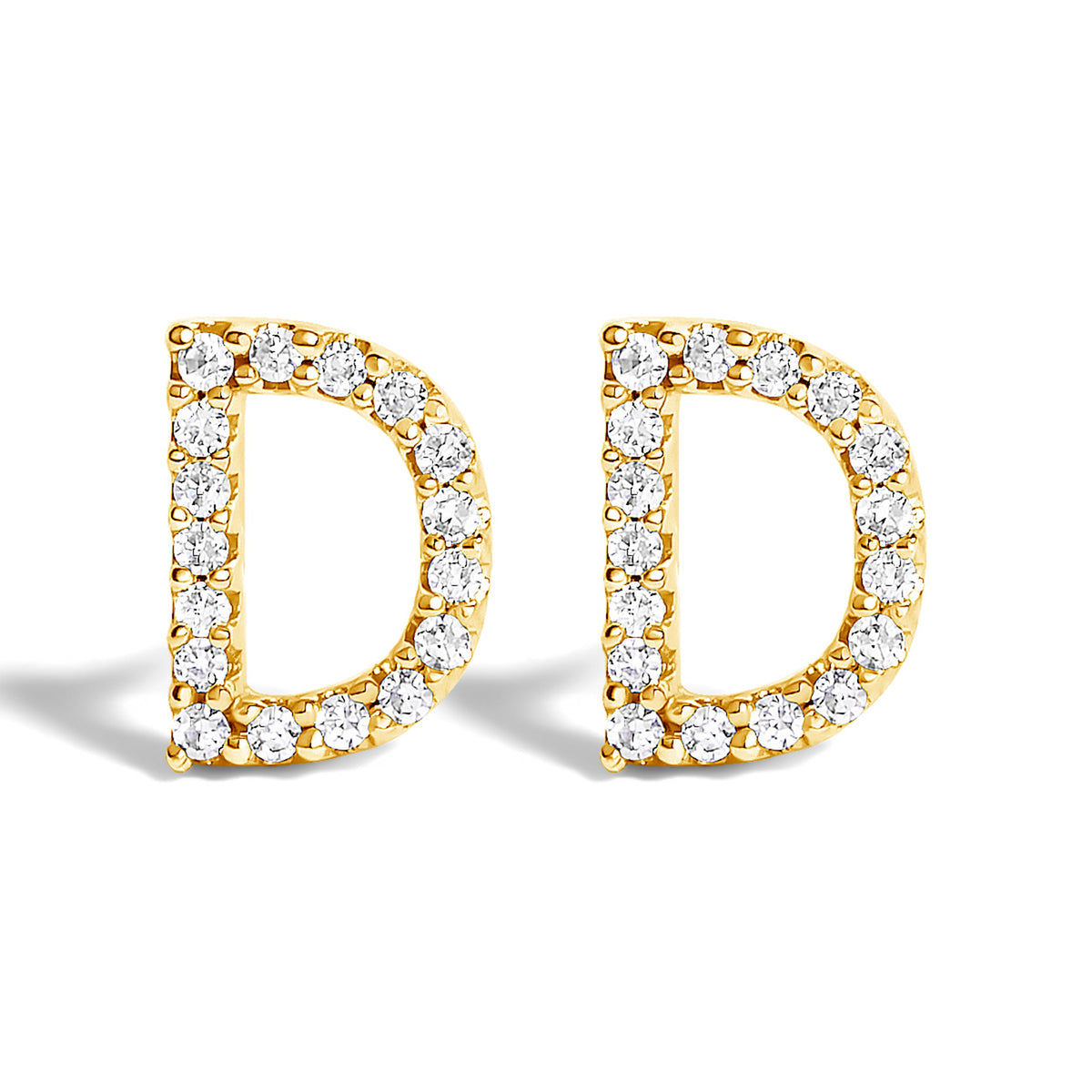 10K White Gold 1/10 Cttw Diamond Initial â€œAâ€ Stud Earring
