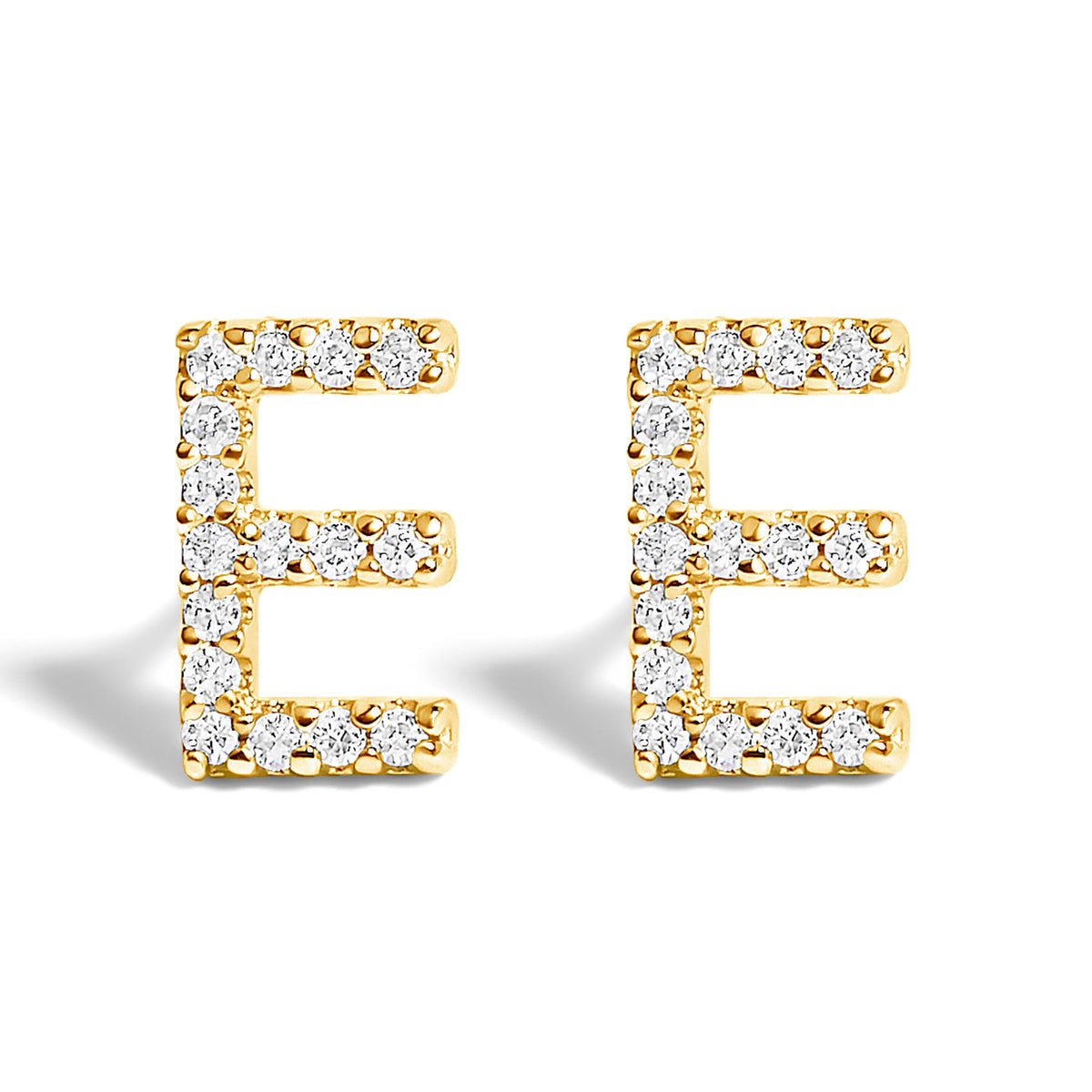 10K White Gold 1/10 Cttw Diamond Initial â€œAâ€ Stud Earring