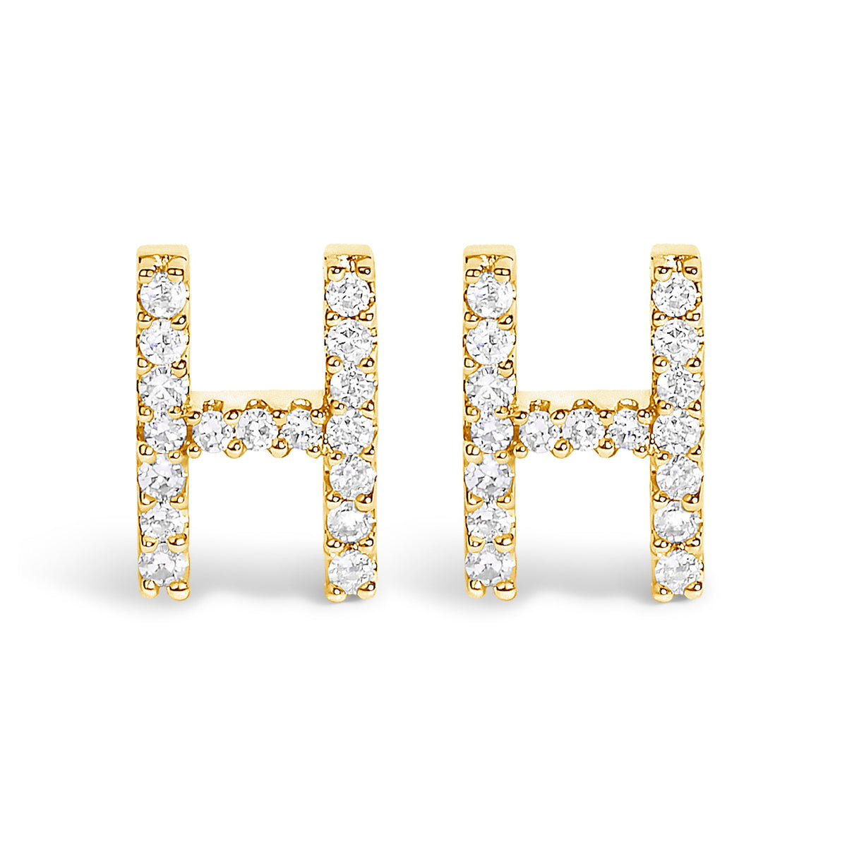 10K White Gold 1/10 Cttw Diamond Initial â€œAâ€ Stud Earring