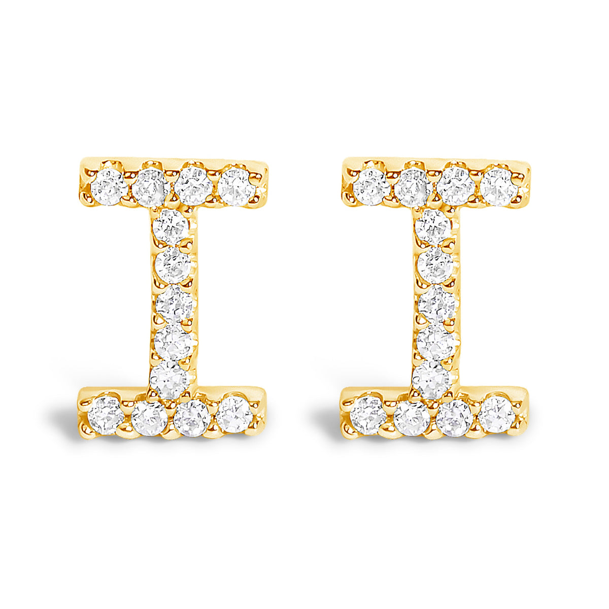 10K White Gold 1/10 Cttw Diamond Initial â€œAâ€ Stud Earring