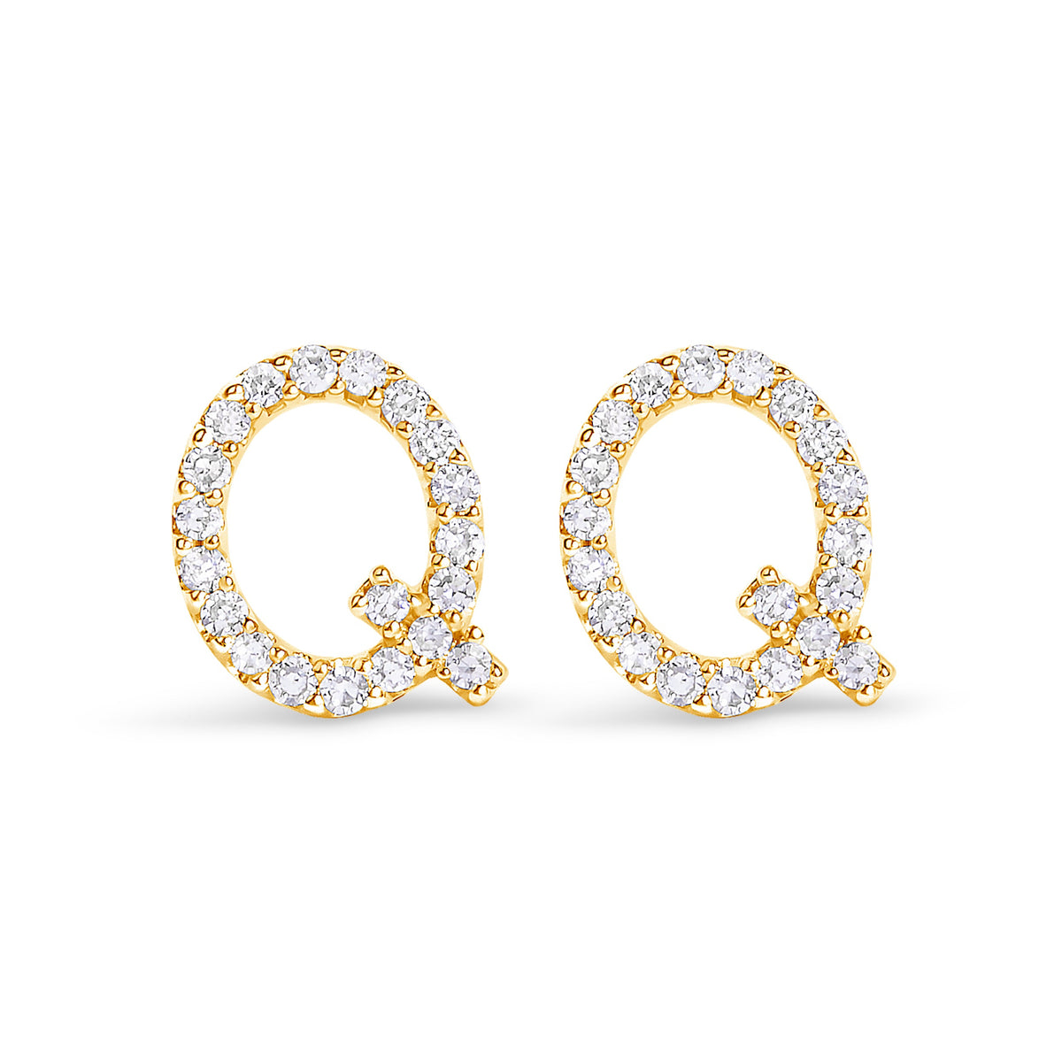 10K White Gold 1/10 Cttw Diamond Initial â€œAâ€ Stud Earring