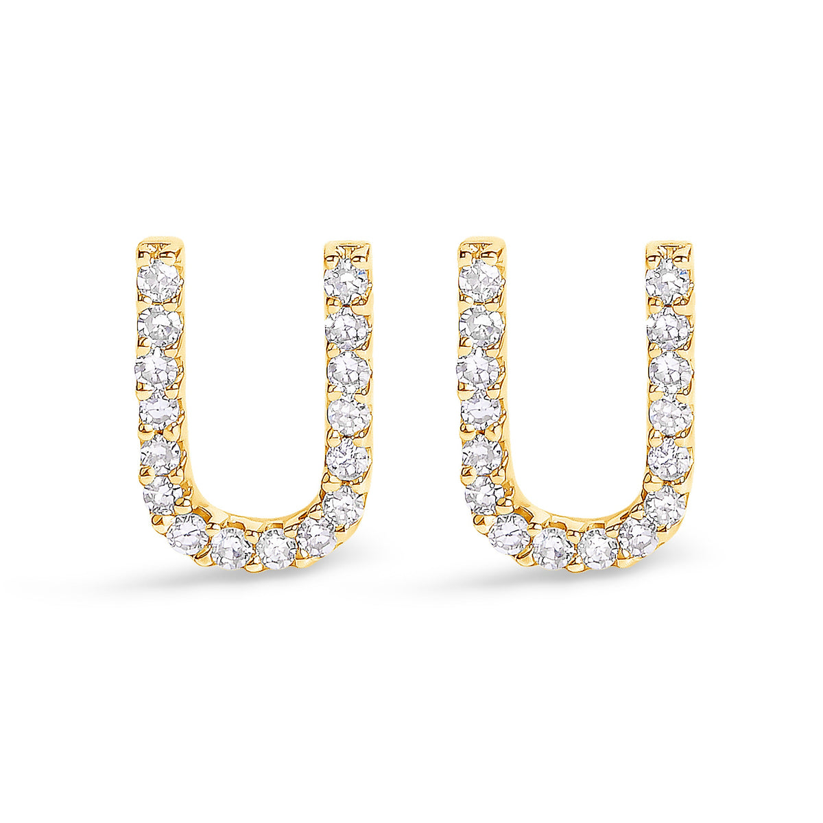 10K White Gold 1/10 Cttw Diamond Initial â€œAâ€ Stud Earring