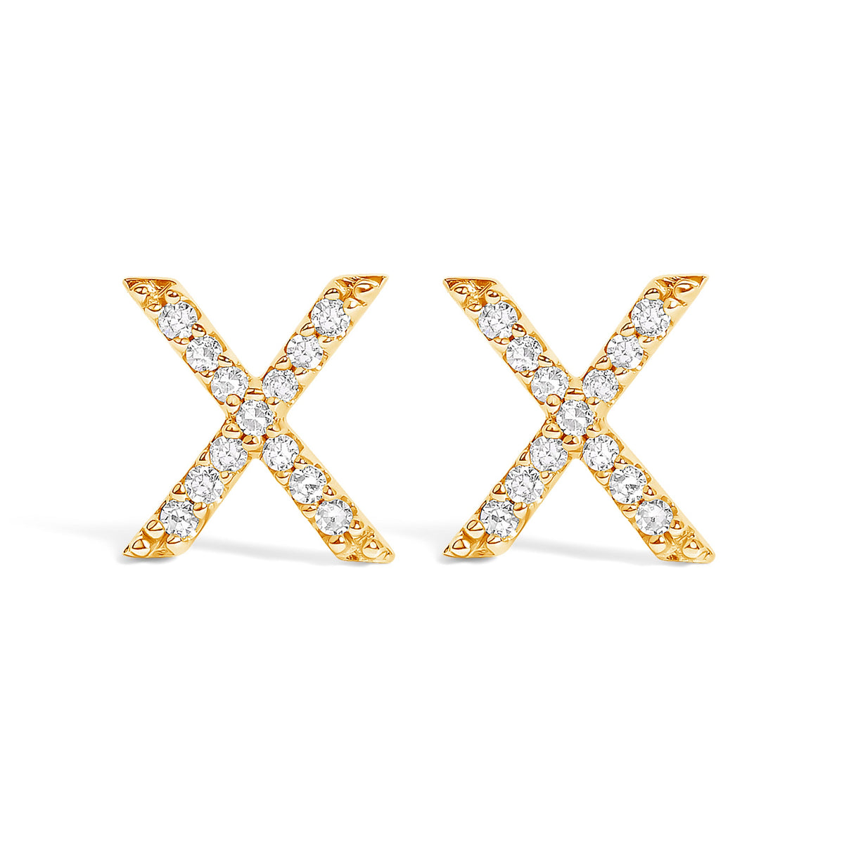 10K White Gold 1/10 Cttw Diamond Initial â€œAâ€ Stud Earring
