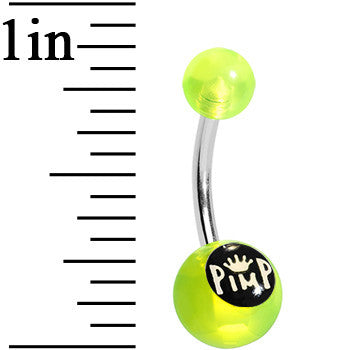 Green Neon Acrylic Pimp King Belly Ring