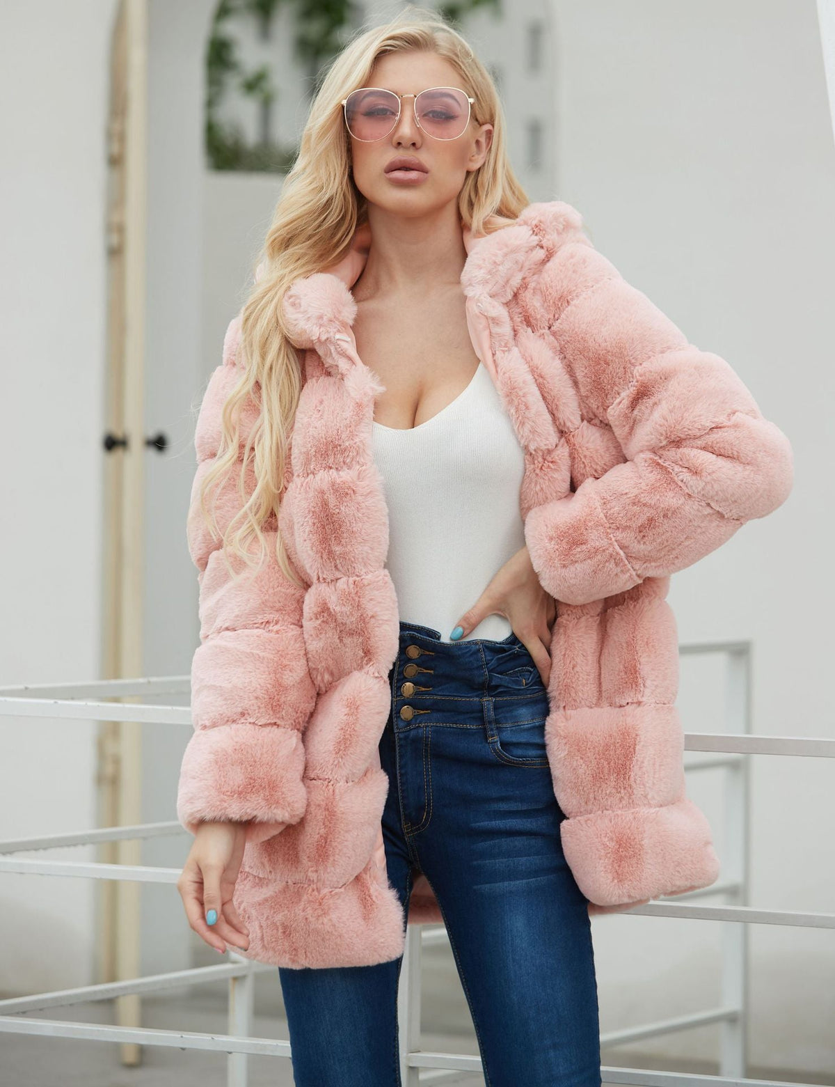Long Faux Fur Women Coat Women Autumn Winter Long Overcoat Women