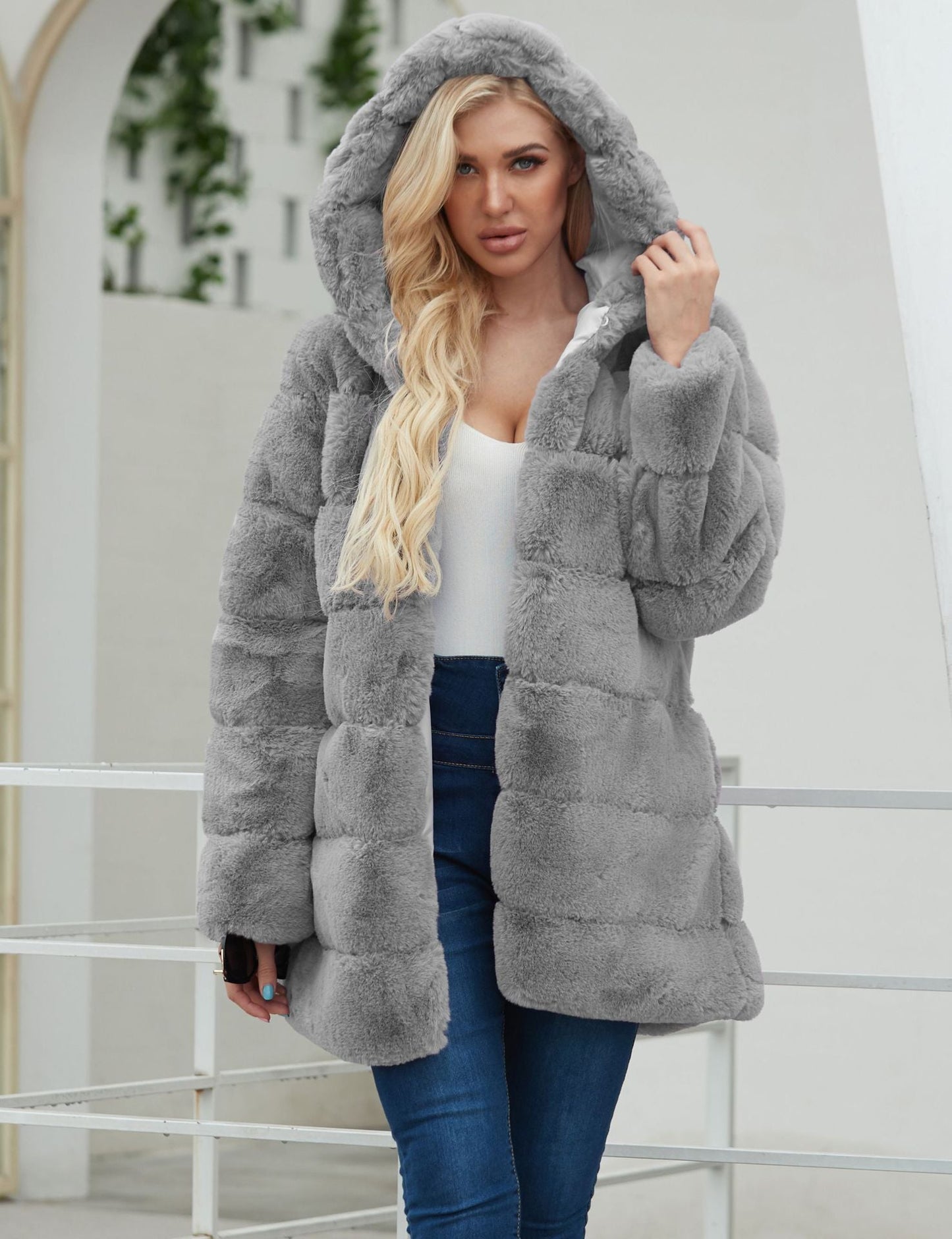 Long Faux Fur Women Coat Women Autumn Winter Long Overcoat Women