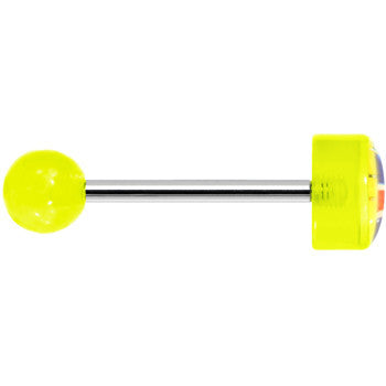 14G 5/8 Neon Green UK British Flag Tongue Ring