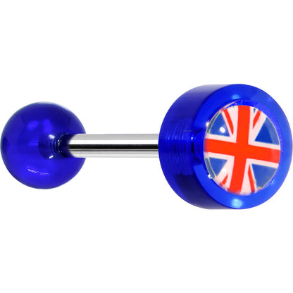 14G 5/8 Blue UK British Flag Tongue Ring
