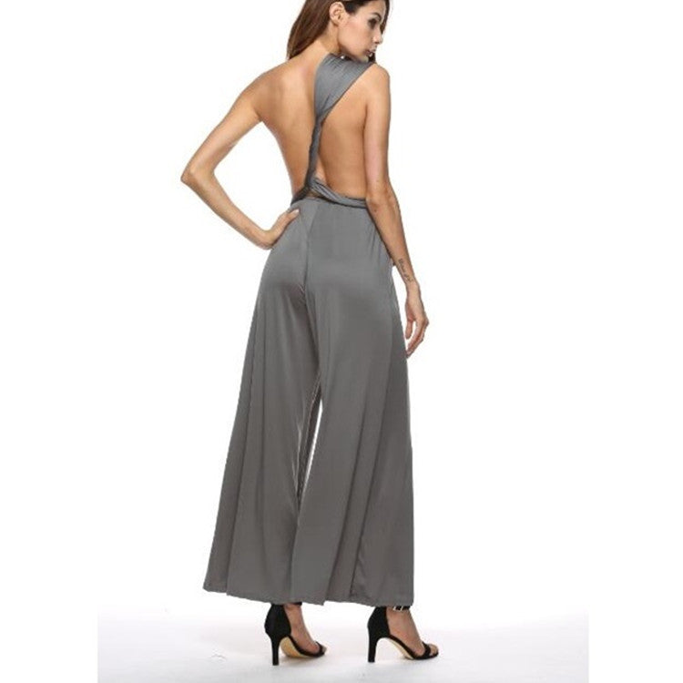 Multiple Wear Multi Rope Cross Office Sexy Bandage Jumpsuit Woman