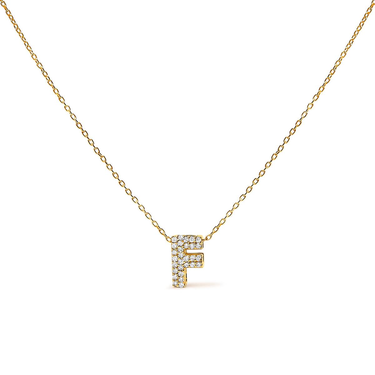 10K White Gold Diamond Accent "A" Initial Bubble Pendant Necklace