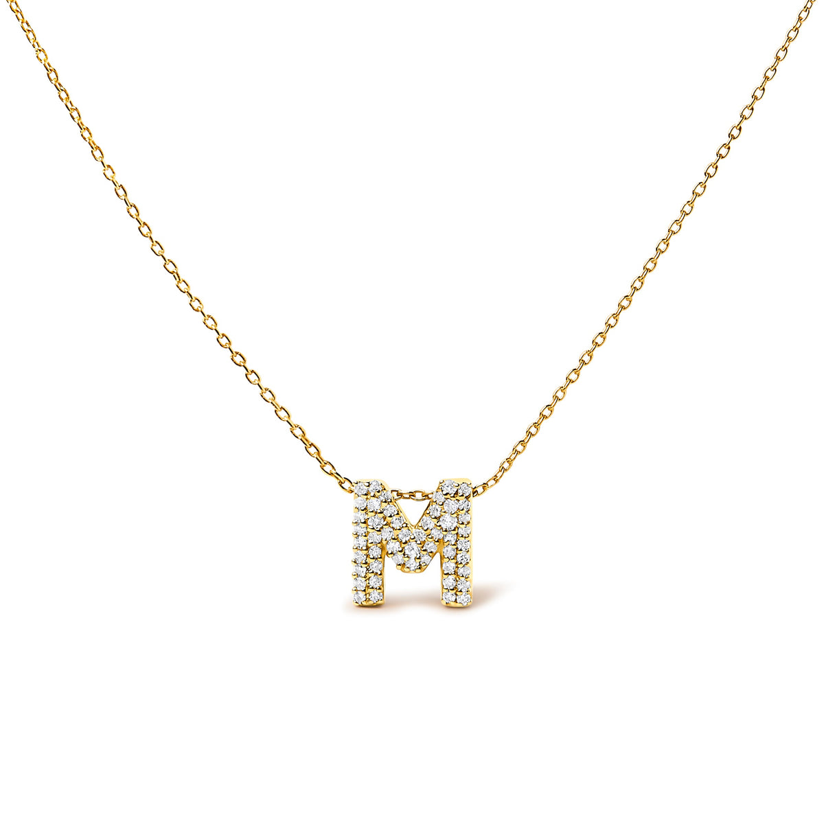 10K White Gold Diamond Accent "A" Initial Bubble Pendant Necklace