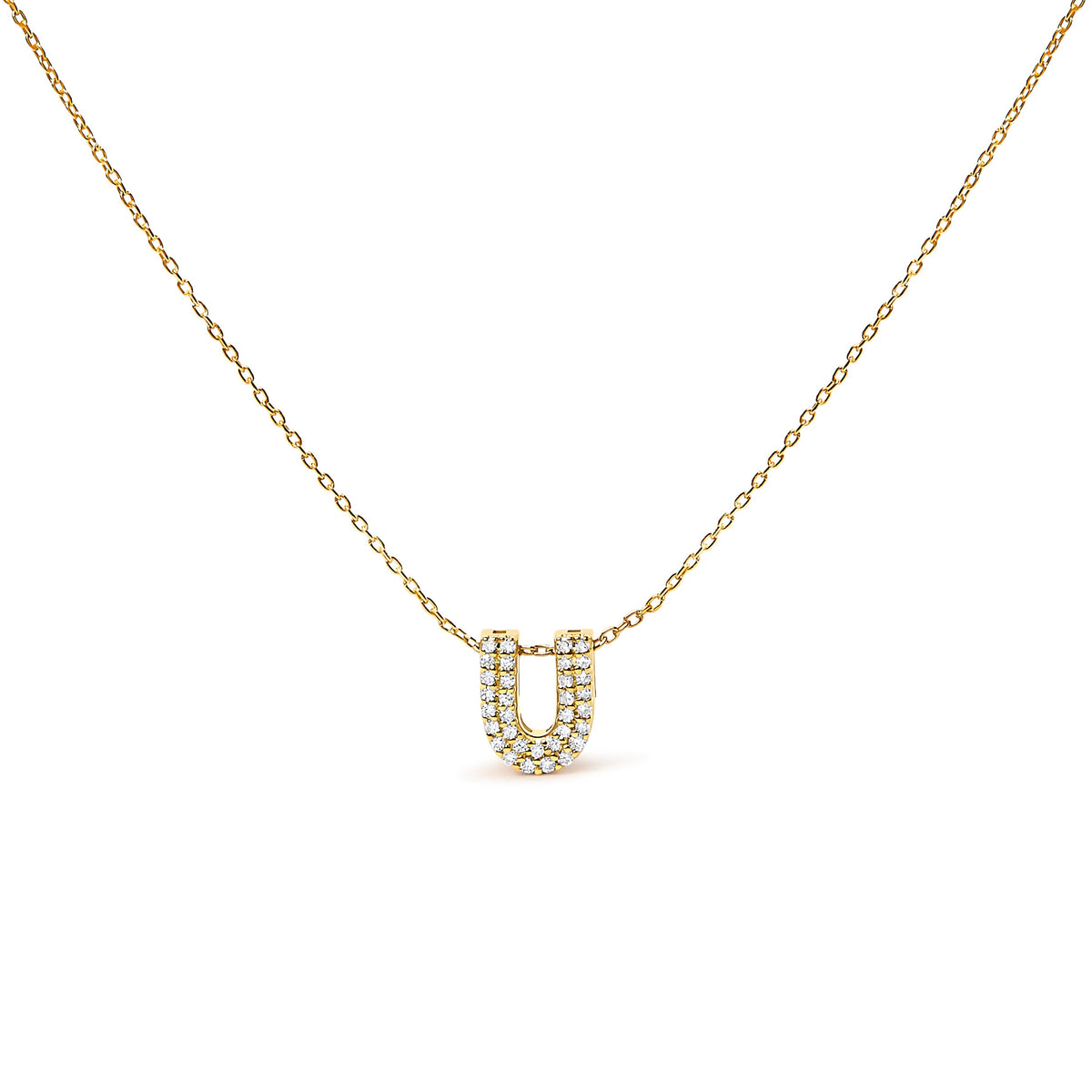 10K White Gold Diamond Accent "A" Initial Bubble Pendant Necklace
