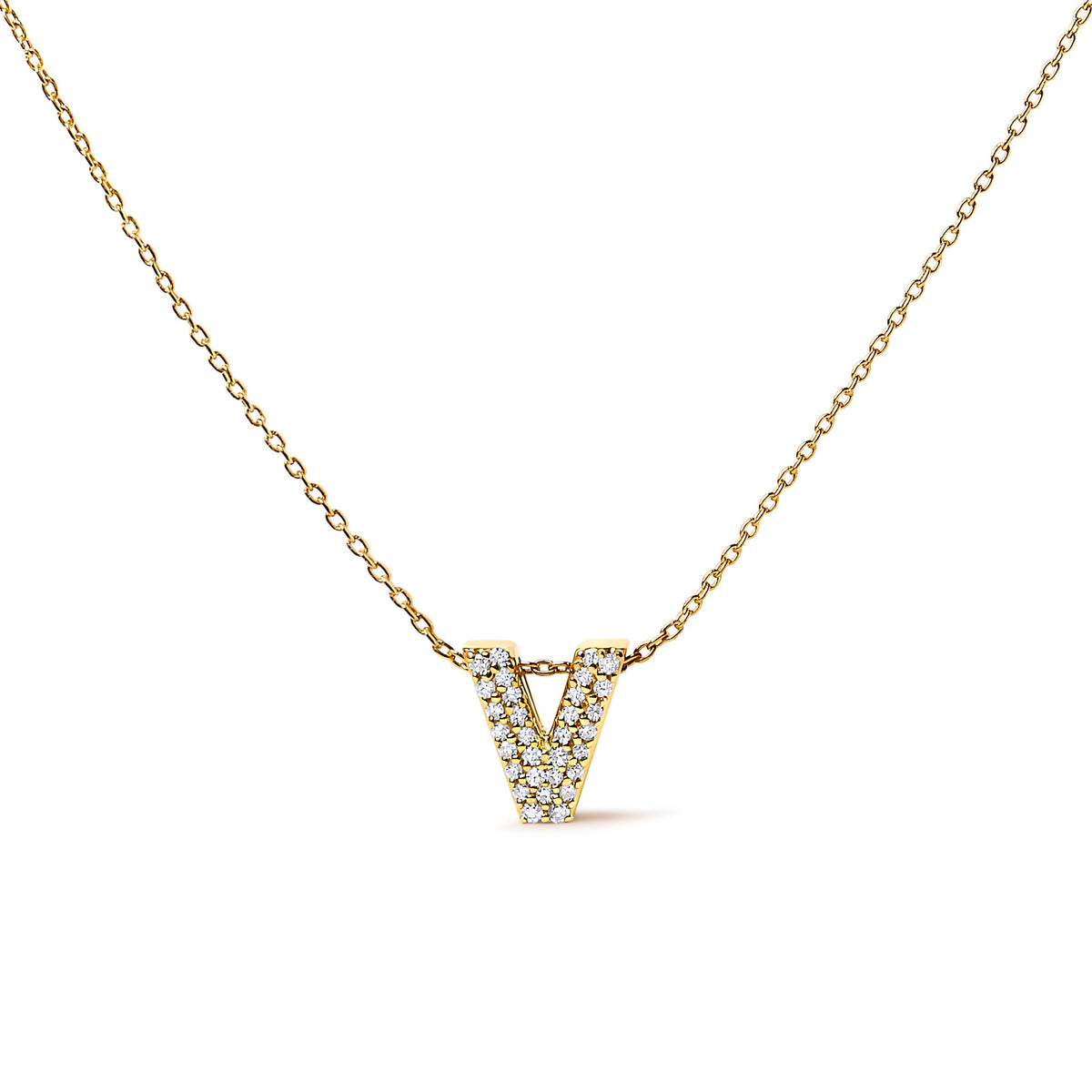 10K White Gold Diamond Accent "A" Initial Bubble Pendant Necklace