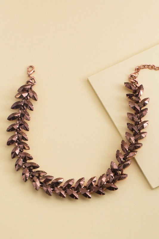 Metallic Laurel Leaf Necklace