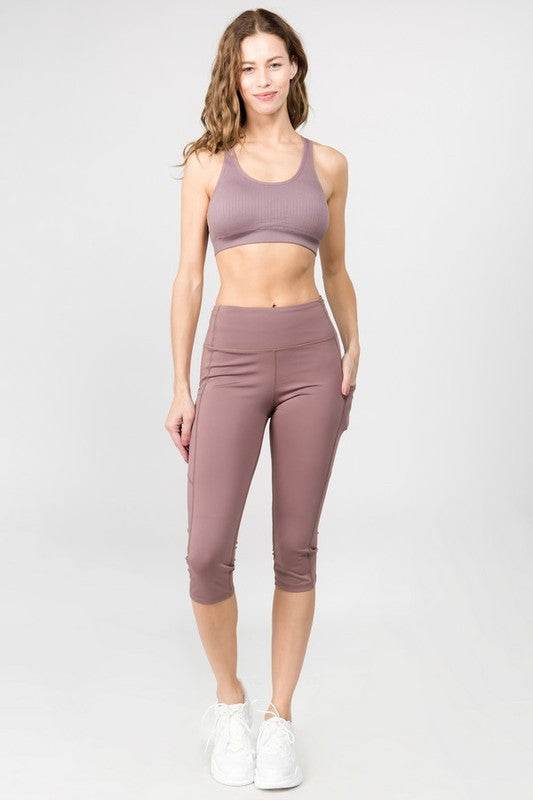 High Waist Tech Pocket Workout Capri Leggings