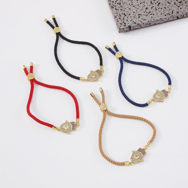 18K Gold Plated Hamsa Cord Bracelets