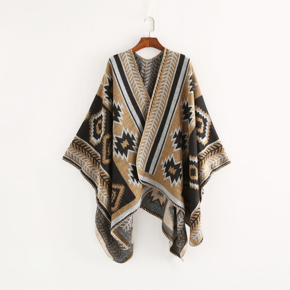 Geometric Abstract Puzzle Cloak Simple Thicken Lengthen Warm Air Conditioning Shawl Travel Blanket