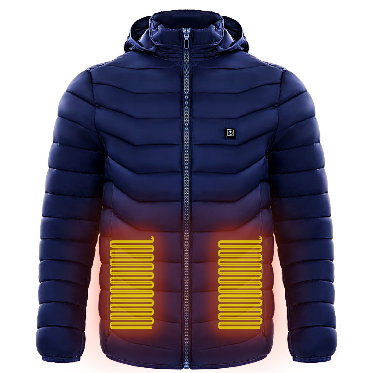 Men Heated Puffer Jacket Electric Heating Coat Insulated Hood Windbreaker 9Heat Zones