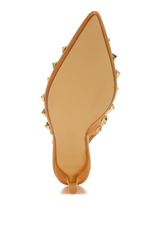 Hegron Stud Embellished Kitten Heels