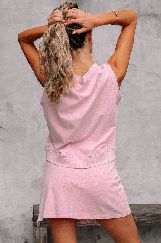 Aria 2 Pieces Mineral Wash Cotton Tank Top Lined S