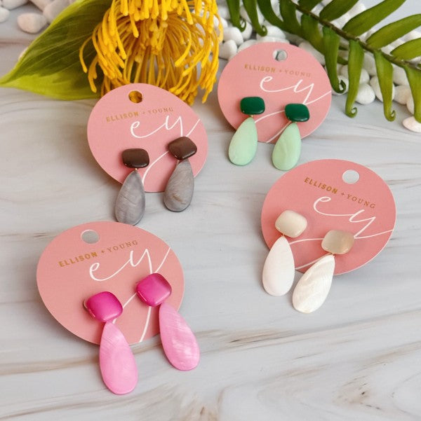 Pastel Breeze Double Stone Earrings
