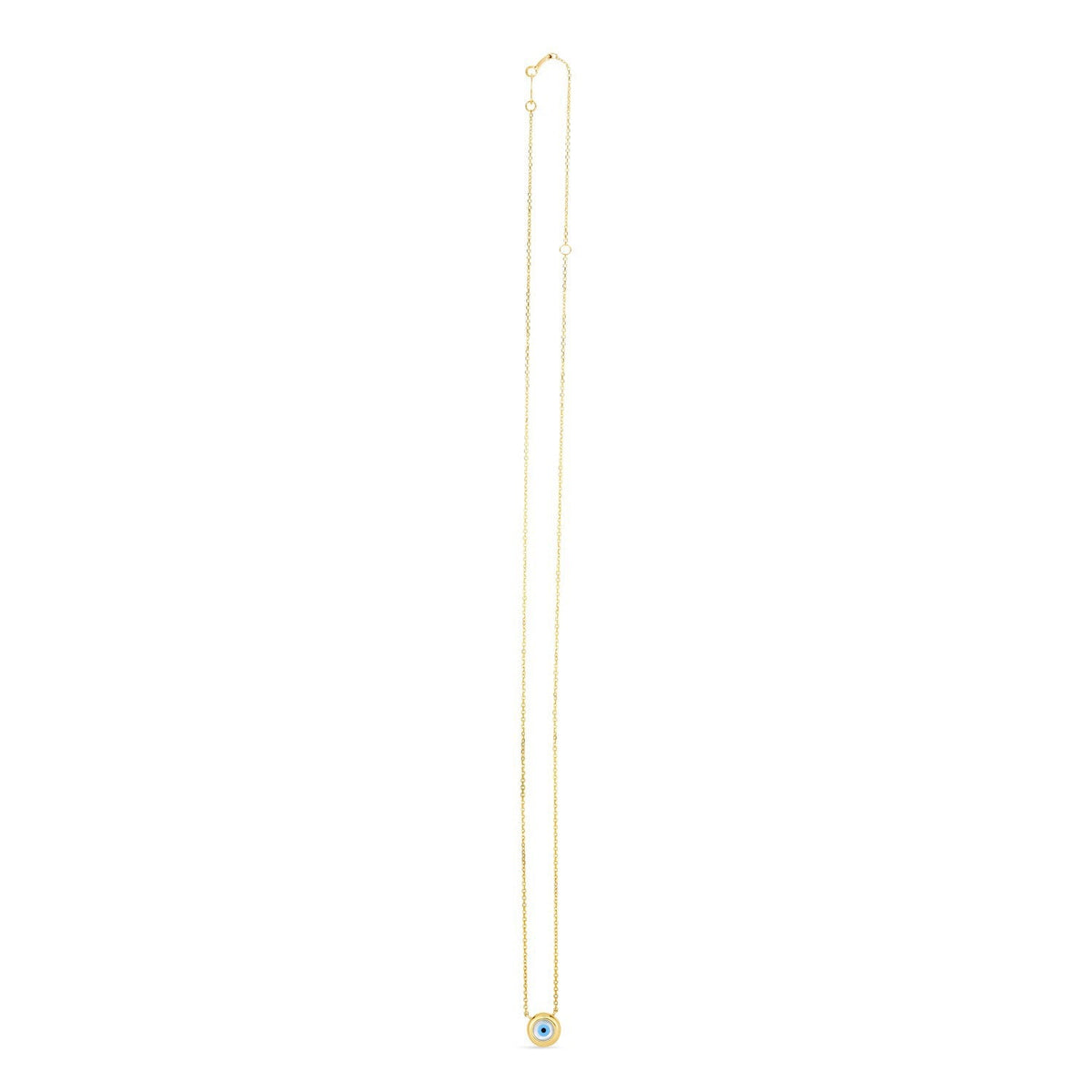 14k Yellow Gold MOP Evil Eye Necklace