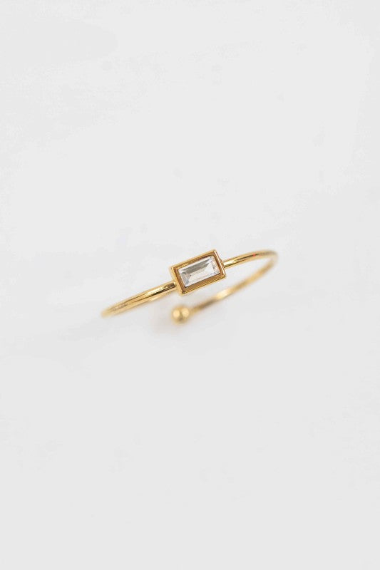 Rectangle Charm Adjustable Ring