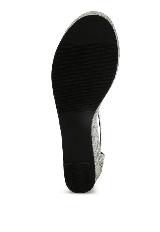 Utah Faux Leather Snake Wedge Espadrilles