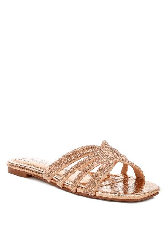 Dindy Rhinestone Cut Out Flats