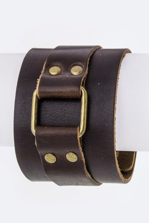 Hinged Layer Leather Cuff