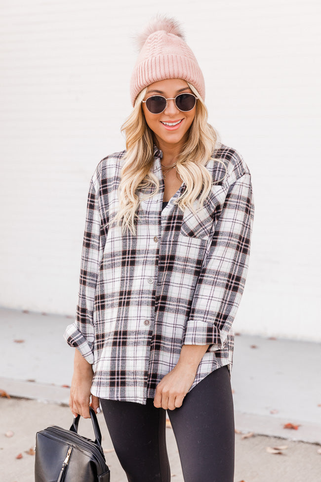 Fall Polo Collar Pocket Long Sleeve Plaid Shirt Thin for Women