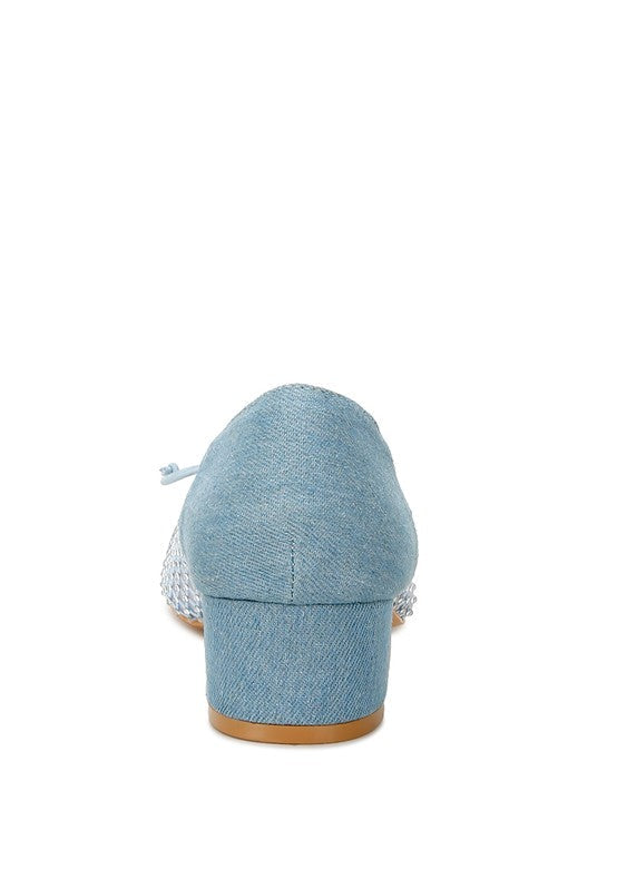Orami Rhinestone Detail Denim Ballerinas