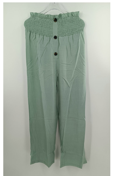 New Spring Summer Casual Women Button Solid Color Elastic Waist Trousers Wide Leg Pants Casual Pants