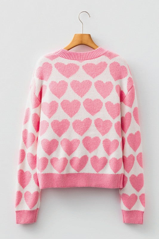 Valentine Heart Drop Shoulder Sweater