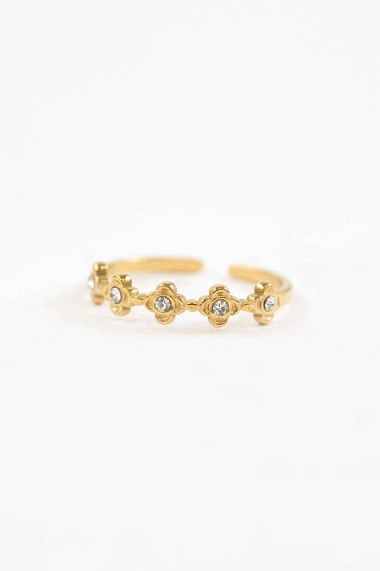 Deco Flower Adjustable Ring