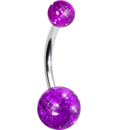 Grape ICE Glitter Banana Belly Ring