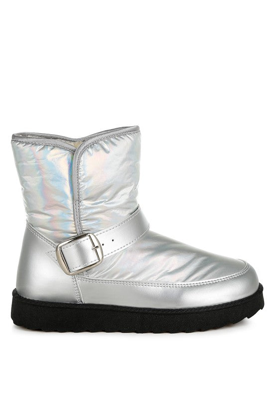 Jammy Buckle Strap Puffy Ankle Boots