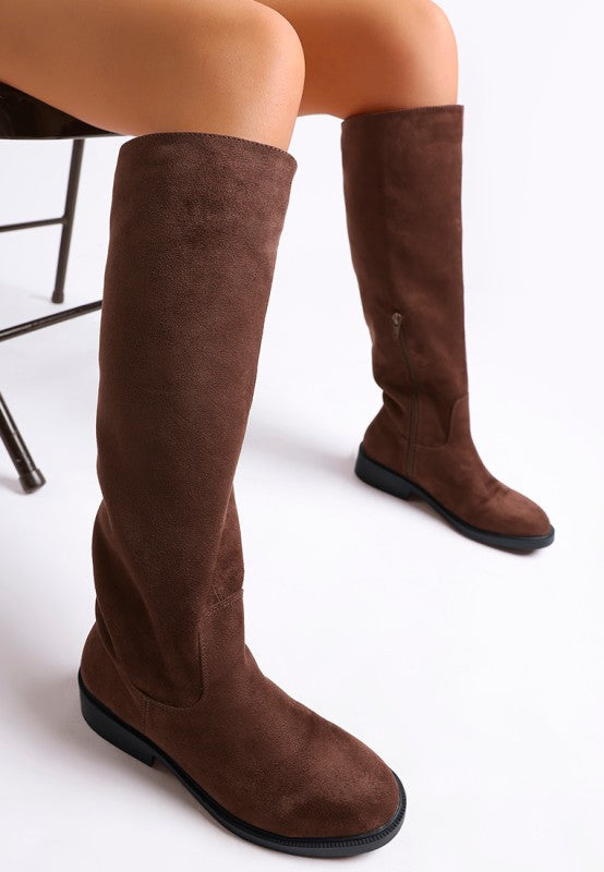 Chiru Round Toe Microfiber Calf Boots