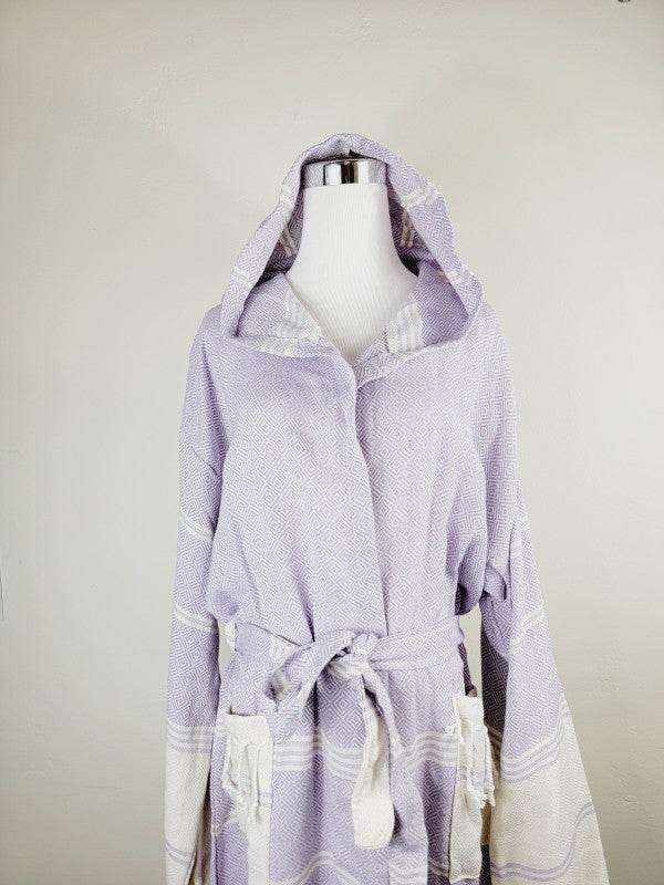 Unisex Robe, Beach or spa Robe with pockets - Lila